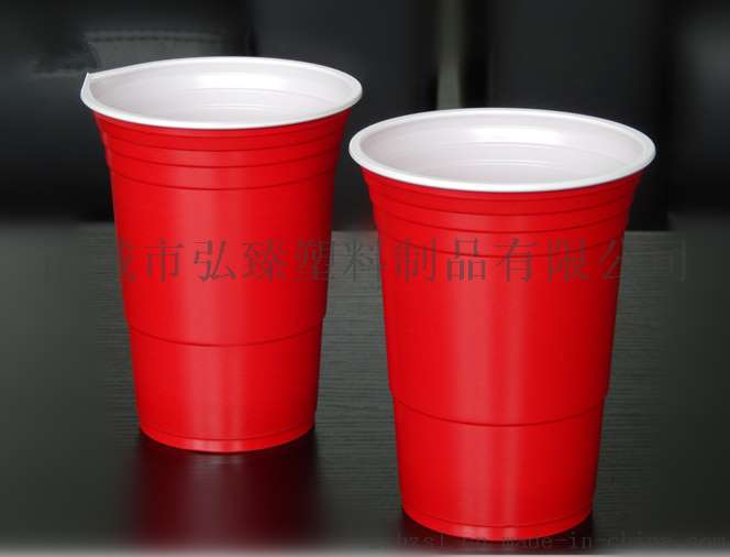 生产优质ps450ml双色杯 一次性双色杯 塑料双色杯